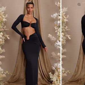 Elegant Black Cutout Maxi Dress